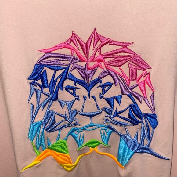 MACEOO Paris Pink Multicolor Lion Signature Mens Tee - Picture 4 of 7